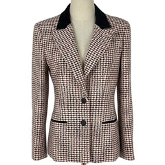 シャネル ココマークボタン テーラードジャケット 02P ツイード アウター テーラードジャケット コットン ピンク ブラック レディース ブランドアパレル 【中古】brapp