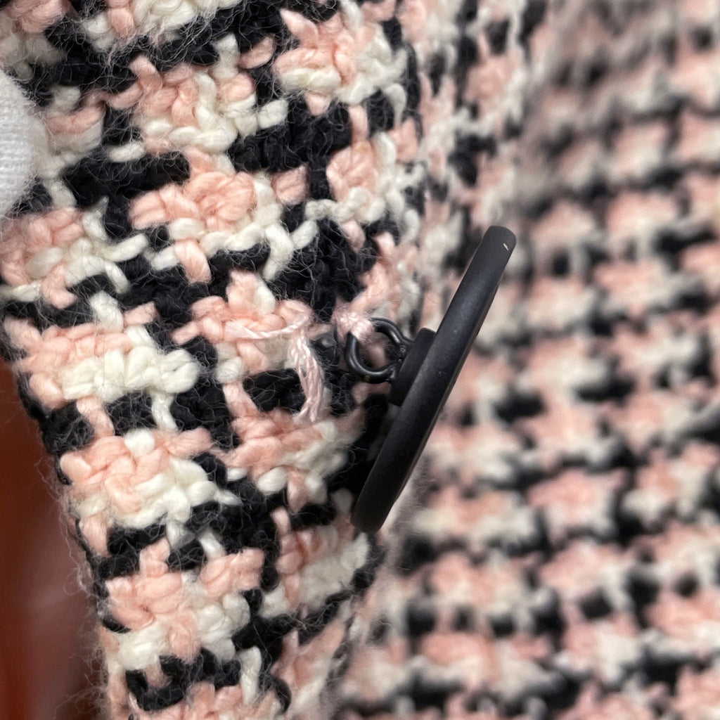 【美品】シャネル　グリボア ツイード　ウール　テーラードジャケット　クロップド シャネル ココマークボタン テーラードジャケット 02P ツイード