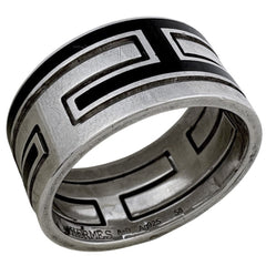 エルメス ムーブアッシュ リング Hロゴ 指輪 リング 17.5号 シルバー925 シルバー ブラック レディース ブランドアクセサリー 【中古】bracc