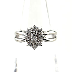 メレダイヤ デザインリング リング 12号 Pt900 ダイヤモンド レディース ノンブランドジュエリー 【中古】nbjwl