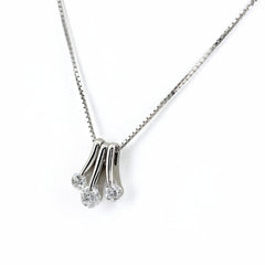 ダイヤモンド デザインネックレス ネックレス Pt900 Pt850 ダイヤモンド レディース ノンブランドジュエリー 【中古】nbjwl