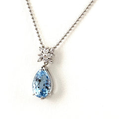 アクアマリン デザインネックレス ネックレス Pt900 Pt850 アクアマリン レディース ノンブランドジュエリー 【中古】nbjwl