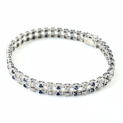 1.27ct サファイア ブレスレット K18 WG レディース ノンブランドジュエリー 【中古】nbjwl