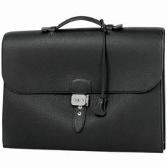 エルメス サックアデペッシュ 41 ブリーフケース 書類鞄 通勤 ハンドバッグ ビジネスバッグ トゴ ブラック F メンズ ブランドバッグ・小物 【中古】brbag