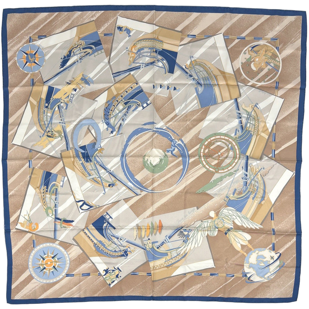 エルメス カレ 90 face au large 沖に向かって スカーフ シルク