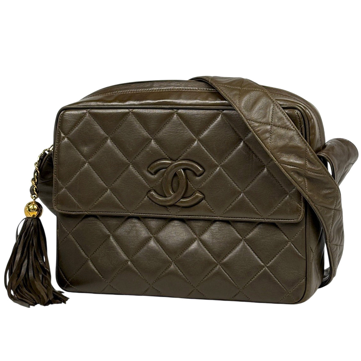 シャネル ショルダーバッグ カーキ レザー CHANEL（シャネル） （新品・未使用品）シャネル CHANEL CC ココマーク