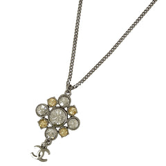 シャネル ココマーク ラインストーン ネックレス スイング ネックレス シルバーメッキ シルバー レディース ブランドアクセサリー 【中古】bracc