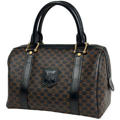 セリーヌ マカダム柄 ハンドバッグ ミニ ボストンバッグ ハンドバッグ コーティングキャンバス ブラック レディース ブランドバッグ・小物 【中古】brbag