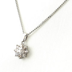 メレダイヤ デザインネックレス プラチナ ペンダント ネックレス Pt900 Pt850 ダイヤモンド レディース ノンブランドジュエリー 【中古】nbjwl