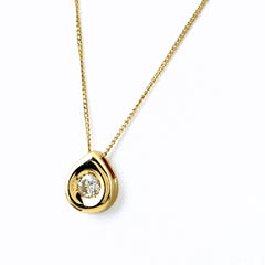 ダイヤモンド デザインネックレス YG イエローゴールド ペンダント ネックレス K18 ダイヤモンド レディース ノンブランドジュエリー 【中古】nbjwl