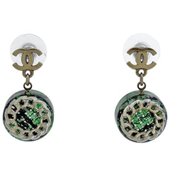 シャネル ココマーク ピアス ラウンド スイング ピアス GP プラスチック ゴールド グリーン レディース ブランドアクセサリー 【中古】bracc