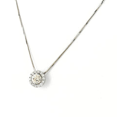 ダイヤモンド デザインネックレス プラチナ ペンダント メレダイヤ ネックレス Pt900 750 ダイヤモンド レディース ノンブランドジュエリー 【中古】nbjwl