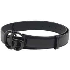 グッチ ダブルG スリムベルト GGマーモント ベルト レザー ブラック レディース ブランドバッグ・小物 【中古】brbag