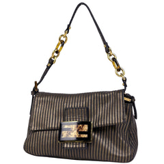 Fendi ショルダーバッグ ブラウン/ブラック Fendi Zucca Strap Shoulder Bag