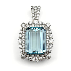 リメイク アクアマリン ペンダントトップ プラチナ メレダイヤ Pt900 アクアマリン ダイヤモンド レディース ノンブランドジュエリーnbjwl