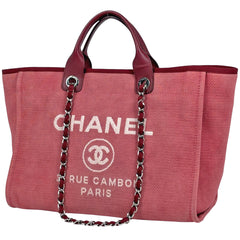 シャネル ドーヴィルライン チェーン トートバッグ ココマーク 2WAY ショルダーバッグ トートバッグ キャンバス レッド レディース ブランドバッグ・小物 【中古】brbag
