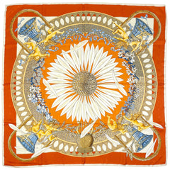 エルメス カレ 90 AMOURS アモーレ エンジェル 天使 スカーフ シルク オレンジ マルチカラー レディース ブランドバッグ・小物 【中古】brbag