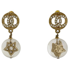 シャネル ココマーク ラインストーン ピアス スイング ボール ピアス GP ゴールド レディース ブランドアクセサリー 【中古】bracc