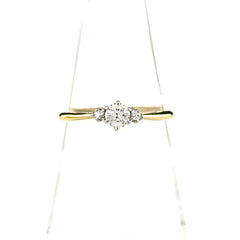 ダイヤモンド デザインリング YG イエローゴールド プラチナ 指輪 メレダイヤ リング 13号 K18 Pt900 ダイヤモンド レディース ノンブランドジュエリー 【中古】nbjwl