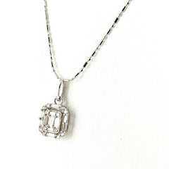 メレダイヤ デザインネックレス WG ホワイトゴールド プラチナ ペンダント ダイヤモンド ネックレス K18 WG Pt900 レディース ノンブランドジュエリー 【中古】nbjwl