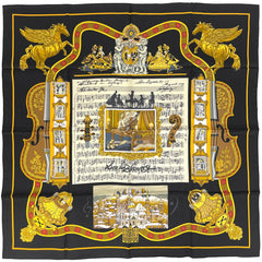 エルメス カレ 90 IN SALZBURG ザルツブルクにて スカーフ シルク ブラック イエロー マルチカラー レディース ブランドバッグ・小物 【中古】brbag