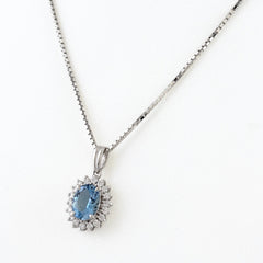 アクアマリン デザインネックレス ネックレス Pt900 Pt850 アクアマリン レディース ノンブランドジュエリー 【中古】nbjwl