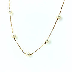 ミキモト パール YG イエローゴールド 真珠 ネックレス K18 パール レディース ブランドジュエリー 【中古】brjwl