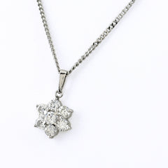フラワーモチーフ デザインネックレス ネックレス Pt900 Pt850 ダイヤモンド レディース ノンブランドジュエリー 【中古】nbjwl