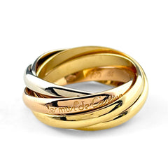 カルティエ トリニティ リング YG イエローゴールド 指輪 スリーカラー 5連 リング 13号 750 レディース ブランドジュエリー 【中古】brjwl