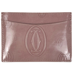 カルティエ ハッピーバースデー カードケース 定期 パスケース エナメル パテントレザー ピンク レディース ブランドバッグ・小物 【中古】brbag