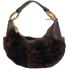 グッチ バンブー ショルダーバッグ ハンドバッグ ワンショルダー ショルダーバッグ ファー ダークブラウン 137577 レディース ブランドバッグ・小物 【中古】brbag