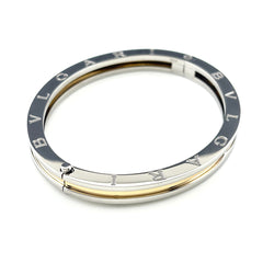 ブルガリ ビーゼロワン バングル YG イエローゴールド ステンレススチール 腕輪 ブレスレット B-ZERO1 バングル 750 SS メンズ ブランドジュエリー 【中古】brjwl