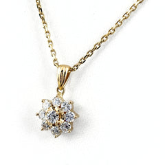 タサキ メレダイヤ デザインネックレス YG イエローゴールド ペンダント ネックレス K18 ダイヤモンド レディース ブランドジュエリー 【中古】brjwl