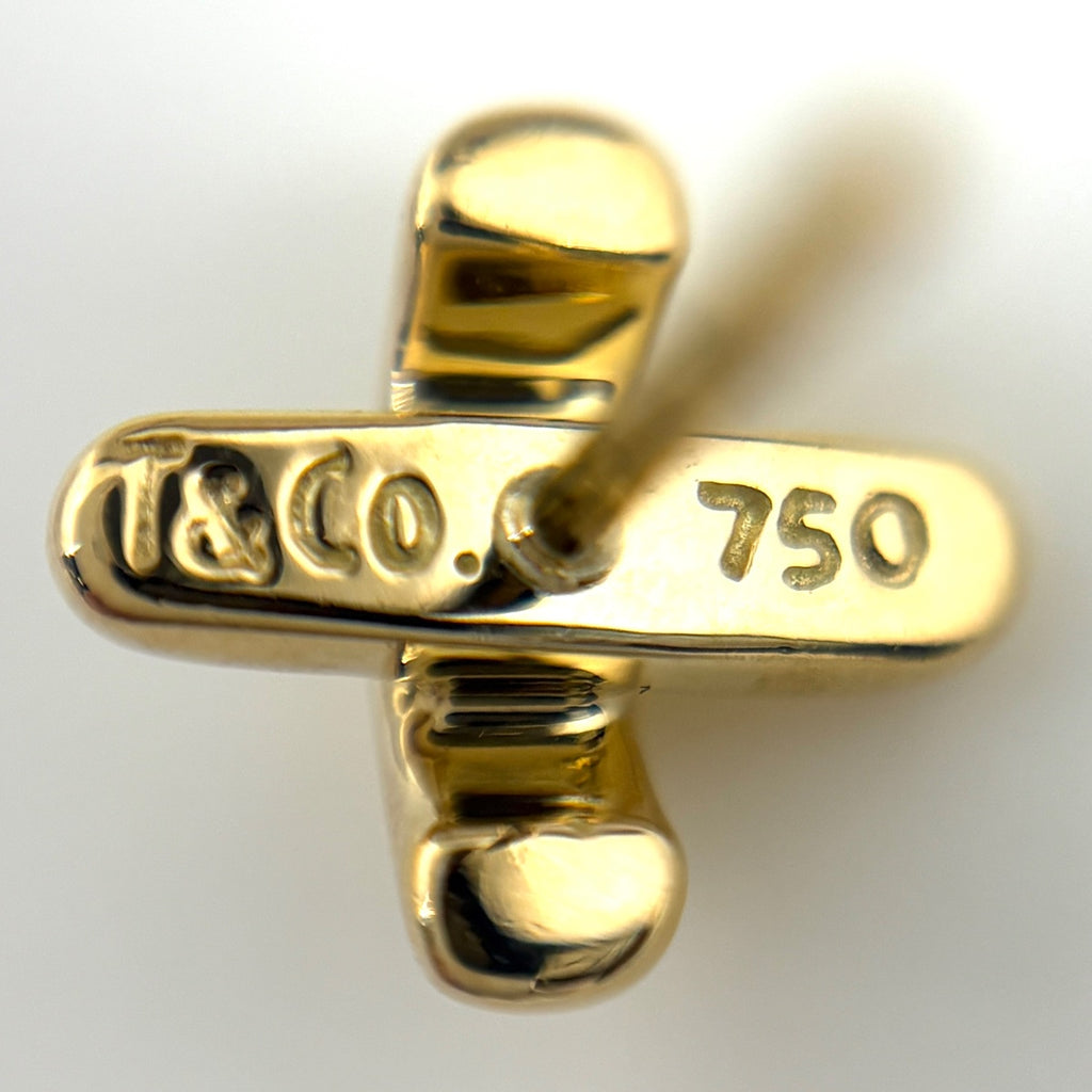 ティファニー クロスステッチ ピアス YG イエローゴールド ピアス 750