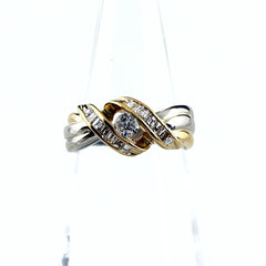 メレダイヤ デザインリング リング 11号 Pt900 K18 ダイヤモンド レディース ノンブランドジュエリー 【中古】nbjwl
