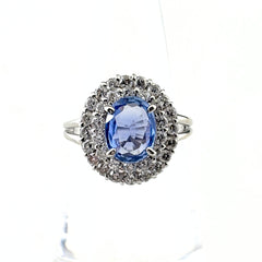 サファイア デザインリング プラチナ 指輪 メレダイヤ リング 12.5号 Pt850 サファイア ダイヤモンド レディース ノンブランドジュエリー 【中古】nbjwl