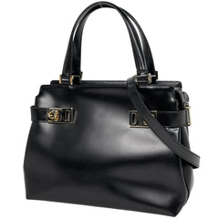 サルヴァトーレフェラガモ ガンチーニ ハンドバッグ 2WAY ショルダーバッグ ハンドバッグ レザー ブラック レディース ブランドバッグ・小物 【中古】brbag