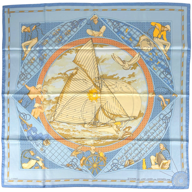 エルメス カレ90 VOYAGE AU LONG COURS スカーフ シルク レディース ブランドバッグ・小物 【中古】brbag