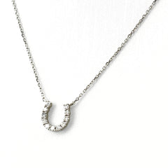 ヨンドシー メレダイヤ デザインネックレス プラチナ ペンダント 馬蹄 ネックレス Pt850 ダイヤモンド レディース ブランドジュエリー 【中古】brjwl