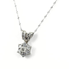 メレダイヤ デザインネックレス プラチナ ペンダント ネックレス Pt900 Pt850 ダイヤモンド レディース ノンブランドジュエリー 【中古】nbjwl