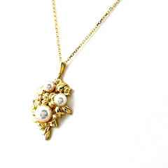 ミキモト パール デザインネックレス YGイエローゴールド ペンダント 真珠 ネックレス K18 パール レディース ブランドジュエリー 【中古】brjwl