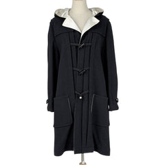 シャネル ココマークボタン ダッフルコート ロング フーディ トグルボタン 06A アウター ダッフルコート ウール ナイロン スパンデックス ブラック レディース ブランドアパレル 【中古】brapp