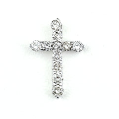クロスモチーフ ペンダントトップ 十字架 ペンダントトップ K18 ダイヤモンド レディース ノンブランドジュエリー 【中古】nbjwl