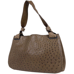 グッチ ロゴ ショルダーバッグ ワンショルダー ショルダーバッグ オーストリッチ ブラウン 105376 レディース ブランドバッグ・小物 【中古】brbag