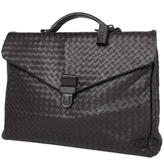 ボッテガヴェネタ イントレチャート ビジネスバッグ ハンドバッグ ビジネスバッグ レザー ブラウン メンズ ブランドバッグ・小物 【中古】brbag