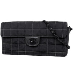 シャネル ニュートラベルライン チェーン ショルダーバッグ ココマーク チョコバー ショルダーバッグ ナイロンジャガード ブラック レディース ブランドバッグ・小物 【中古】brbag