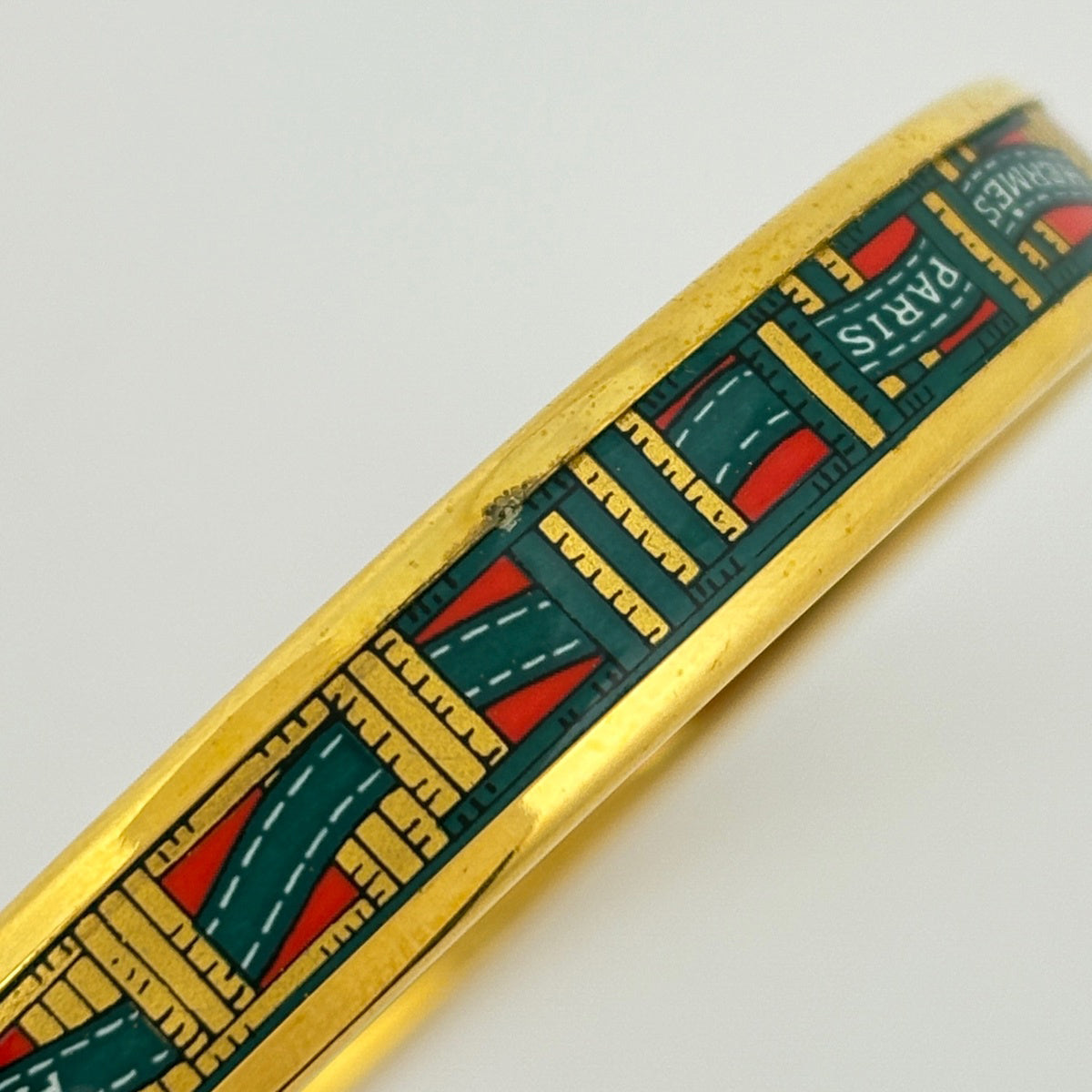 エルメス エマイユ PM 腕輪 七宝焼き バングル GP ゴールド グリーン