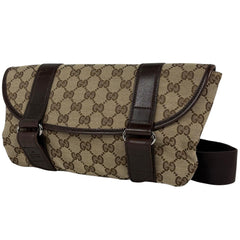 グッチ GG柄 ボディバッグ ウエストバッグ ボディバッグ GGキャンバス ベージュ ブラウン 145851 レディース ブランドバッグ・小物 【中古】brbag