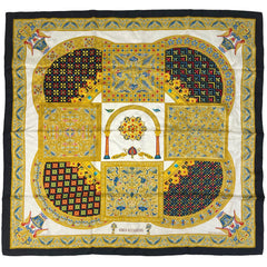 エルメス カレ 90 CIELS BYZANTINS ビザンチンの空 鳥 スカーフ シルク ブラック マルチカラー レディース ブランドバッグ・小物 【中古】brbag