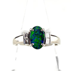 Pt900 ブラックオパール リング 26号 1.49ct メンズ ノンブランドジュエリー 中古 nbjwl